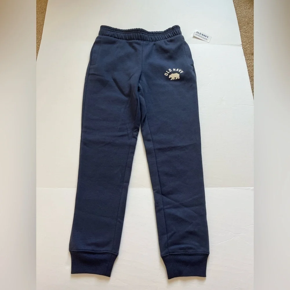 Old Navy Logo Jogger Sweatpants Size Medium Girls Navy Blue